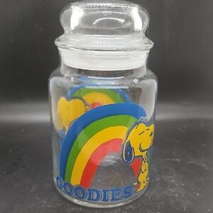Vintage 1965 Peanuts Snoopy & Woodstock Apothocary Jar